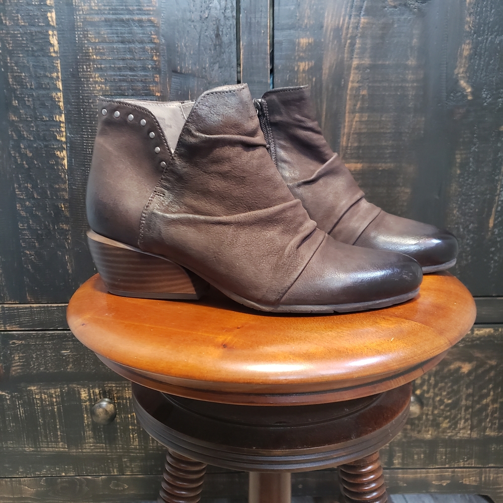 Miz Mooz Dark Brown Ankle Booties